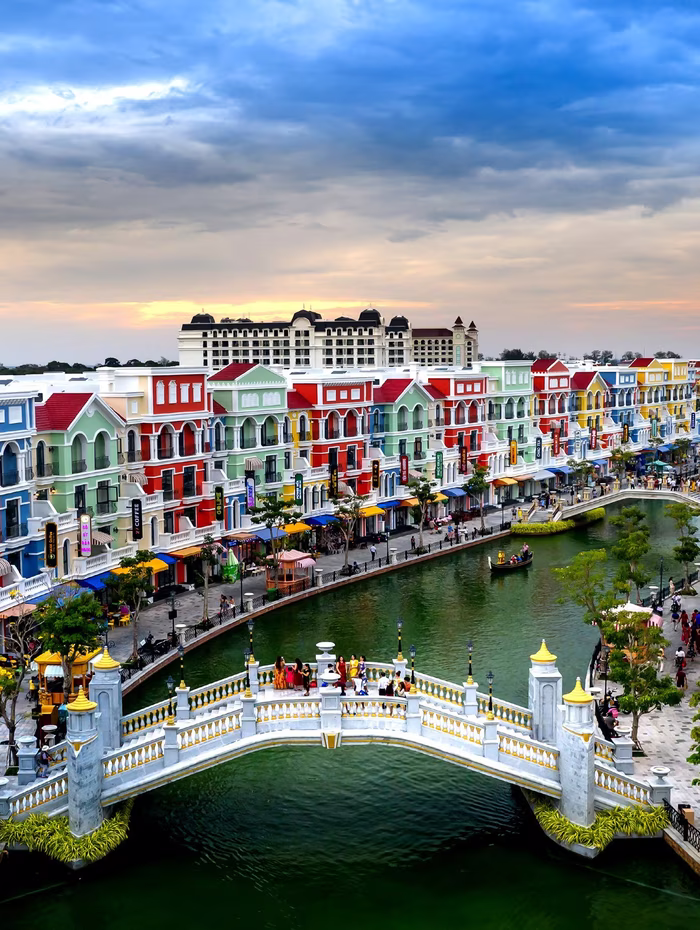 Grand World's painted canal frontage on Phu Quoc